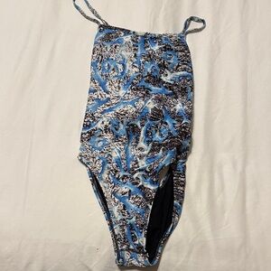 Jolyn Tieback Shark Print Women's One Piece Swimsuit - Size 28 Dayno II